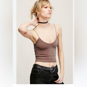 Free People Intimately Skinny Strap Cami Seamless Crop Top. size XS
